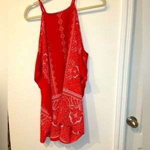 Red flowing top perfect for summer